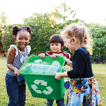 children recycling in a park