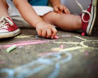 Child chalk drawing