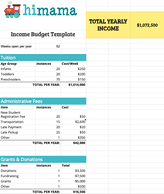child care daycare budget template income